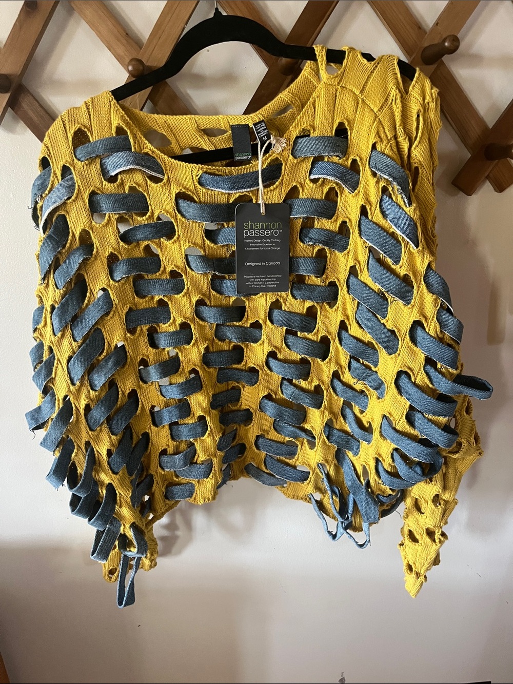 Shannon Passero Yellow Cutout Knit Sweater